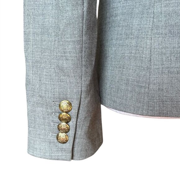 J Crew Schoolboy Blazer Gray Wool Double Button Womens Size 2 - Picture 6 of 11